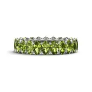 TriJewels Oval Shape Peridot Eternity Ring 4 7/8 ctw 14K Gold JP:264258