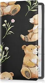 [Caihoyu] Pu Leather Auto Registration Insurance & ID Card Holder Men Women Prefect Car Essentials Wallet for Essential Document, Driver License, Cards Sweet Bears