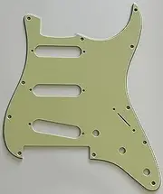 For Fit Fender Strat Floyd Rose Tremolo SSS Guitar Pickguard (3 Ply Vintage Green)