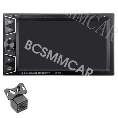 Car Stereo DVD Player Bluetooth AUX Input USB SD FM Radio 6.2in 2DIN W/Camera (for: Saab)