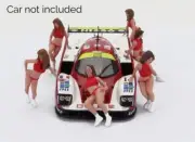 1/43 SPARK MODELS RESIN FIGURES - SET 6X GRID GIRLS 1990s - PINK RED