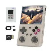 G350 Retro Gaming Console with 3.5 Inch IPS Screen Linux System Built in 64G TF Card 20+Emulators Pre-Installed 4371 Games Retro Game Console, Grey