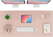 K KNODEL Leather Desk Mat, Office Desk Pad, Large Mouse Pad, Keyboard Pad, Computer and Laptop Mat for Desk, Desk Protector, Desktop Mat for Writing, Desk Blotter and Cover (120x60cm, Pink)