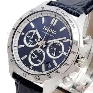 SEIKO精工 SBTR019手錶 日本限定款 藍面 DAYTONA三眼計時 日期 藍色皮帶 男錶
