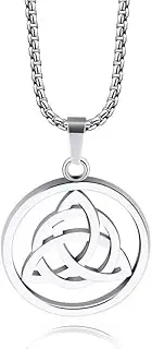 [Generic] Triquetra Triangle Trinity Knot Necklace Stainless Steel Pendant Good Luck Love Amulet Jewelry