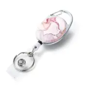 Badge Reels Retractable，Double Sided Color Print Pattern Badge Holders，with K...