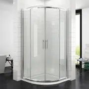 ELEGANT Curved Shower Enclosure Corner Round Double Sliding Shower Door 100x100cm