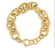 Veronese 18K Clad Sterling Silver 8" Bold Status Rolo Link Bracelet