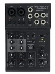 Rockville RockMix 4 Channel Mic/Instrument Pro Recording Mixer+USB Interface