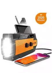 Emergency Hand Crank Radio Flashlight Solar Radio Portable 4000mAh