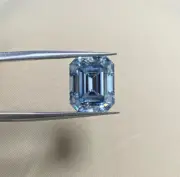 Brilliant Emerald Cut 1 CT Lab Grown Diamond Loose & Certified VVS1 Blue Color