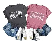 [ASTANFY] Dad Shirt Mom Shirt: Mom and Dad Matching Shirts Pregnancy Announcement T-Shirt Pregnancy Reveal Gifts Shirt