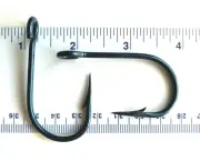 1000 Mustad 95151-BU Dark Blue Open Eye Siwash Fish Fishing Hooks 8/0