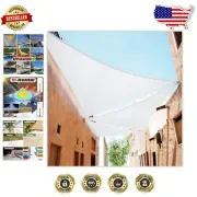 Commercial Quality 12' x 18' Sun Shade Sail - White, Waterproof, 3-