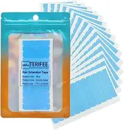 TERIFEE 180PCS Hair Extension Tape, Double Sided Tape Tabs in Blue, 1.57 x 0.31 Inch