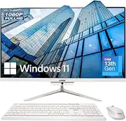 23.8" Full HD All-in-One Desktop Computer - 16GB RAM, 512GB SSD, Intel 13th Gen, Windows 11, Dual-Band WiFi, HDMI, USB 3.0, FHD IPS Display - AIO PC with Wireless Keyboard, Mouse, 2MP Camera