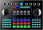 Bluetooth Mini Sound Mixer Board Live Sound Card for Live Streaming Voice Change