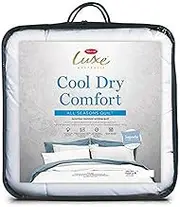 Tontine King Bed Luxe Cool Dry Comfort All Seasons Anti-Microbial Quilt/Doona, Medium Weight, Premium Cotton Japara Cover, Moisture Wicking Suprelle Climate Control Fibres Filling, Machine Washable
