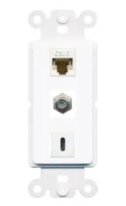 [3 Ports] CAT6 COAX USBC Rocker Wall Plate White