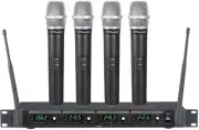 GTD Audio 4 Handheld Wireless Microphone Cordless Mics System, Ideal for Church,