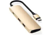 SATECHI Aluminium Gold Slim Mulitport Docking Adapter, 1x 4K HDMI, 2x USB3.0, 1x