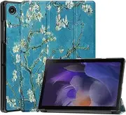 Case for Samsung Galaxy Tab A8 2022 (SM-X200/X205/X207) 10.5 inch,PU Leather，Triple fold Bracket Function，Cover for Galaxy Tab A8 case 10.5 Inch，Impact Resistance.(Apricot Blossom)