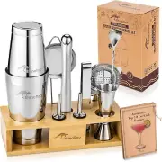 Cocktail Shaker Set Stainless Steel - Premium Boston Cocktail Set - Bar