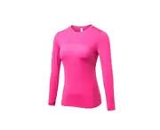 Women'S Compression Tops Long Sleeve Moisture Wicking Workout T-Shirt - Rose Red