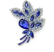 [YOQUCOL] Big Large Brooch Pin Austrian Crystal Leaf Shape Bouquet Rhinestone Scarf Decoration Wreath Cloth Brooches Pins For Women Girls