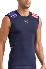 Under Armour Men's 5-Pad Top Pro McDavid HEX Padded Chest Shirt # Medium