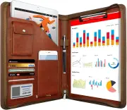 A4 File Folder Multifunctional Document Business Stationery Leather Conference Contract Folders Zippered Organizer Card