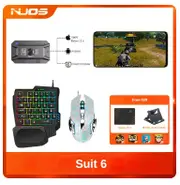 M1 Pro Mobile Controller Gaming Keyboard Mouse Converter BT V5.0 Programmable Adapter Support IOS Android System Set 6