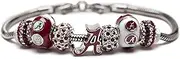 Alabama Crimson Tide Charms and Bracelets | Alabama Charms Compatible with Pandora and Other Popular Charm Bracelets, 8.5 inches, Stainless Steel