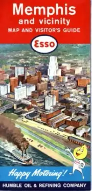 1961 Esso Road Map: Memphis NOS