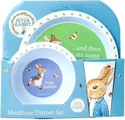 BEATRIX POTTER 3pc Dinner Set: Peter Rabbit