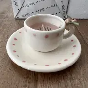 Mud Pie Ceramic Teacup Candle Holder Pink Rose On The Handle NIB
