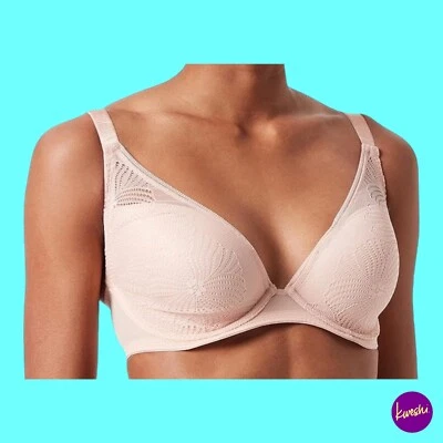 WONDERBRA Women's Fabulous Feel Triangle Padded Bra, Pink (Nude Rose), UK 32F