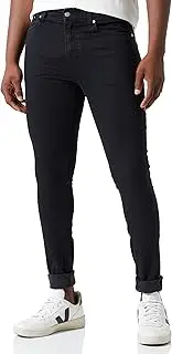 [Calvin Klein] Jeans Mens Super Skinny, Denim Black
