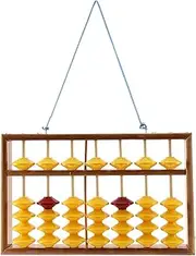 Binxind 7 Column Non-Slip Hanging Wooden Abacus Chinese Soroban Educational Tool Mathmetic Calculator for Student Teacher