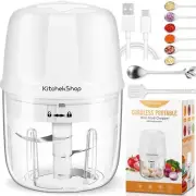 Electric Garlic Chopper, Portable Cordless Mini Food Processor, Rechargeable ...