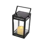Techko Outdoor Solar Flickering Candle Lantern Farmhouse Modern Light Design ...