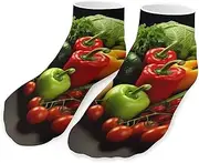 [QMNVBDS] Fresh Vegetables Fruits Socks Ankle Length Socks Casual Short Socks for Women Men Low Cut Sports Socks Running Socks No Show Socks Ankle Socks Athletic Socks Workout Socks, Style, One Size