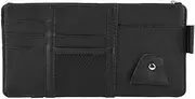 Car Storage Bag Storage Bag Multi-Purpose Universal Leather Holder CD Sunglass Card Organizer Holder Black