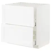 METOD / MAXIMERA base cab f sink+2 fronts/2 drawers, white Enköping/white wood effect, 80x60x80 cm