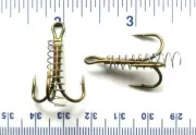 500 Gerry's Tackle 2X Strength Bronze Dough Bait Treble Fish Hooks Size 2