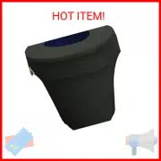 LA Linen Stretch Spandex Trash Can Cover 32-Gallon Round,Black