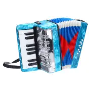 Accordion 17 Keys 8 Bass Button Accordion Mini Musical Instrument Sky Blue