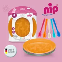 在飛比找momo購物網優惠-【nip】德國嬰幼兒餐具組-9入組(餐盤+學習短湯匙)