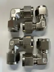 3/8" X 3/8" Parker SS 316 90 Deg Eibow - 4 in LOT
