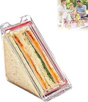 Triangle Sandwich Container, Bpa-Free Plastic Reusable Sandwich Containers for Lunch Boxes, Eco-Friendly Sandwich Boxes for Kids, Sandwich Box Container, Clear Hinged Sandwich Wedge Box (1pc)